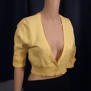 Gorgeous Sweater Project Yellow Crop Sweater - Size Large